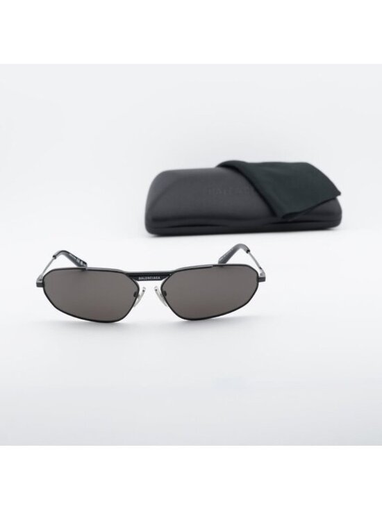 Balenciaga BB0245S 001 Geometric Sunglasses - Grey/Grey main image 11